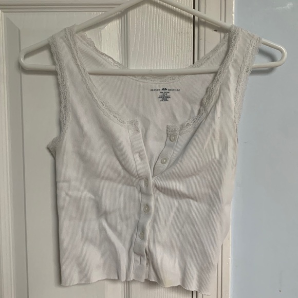 White brandy Melville button down tank. One size fits all- fits as small